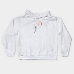 Letter P Rose Gold and Watercolor Blush Pink and Navy Kids Hoodie